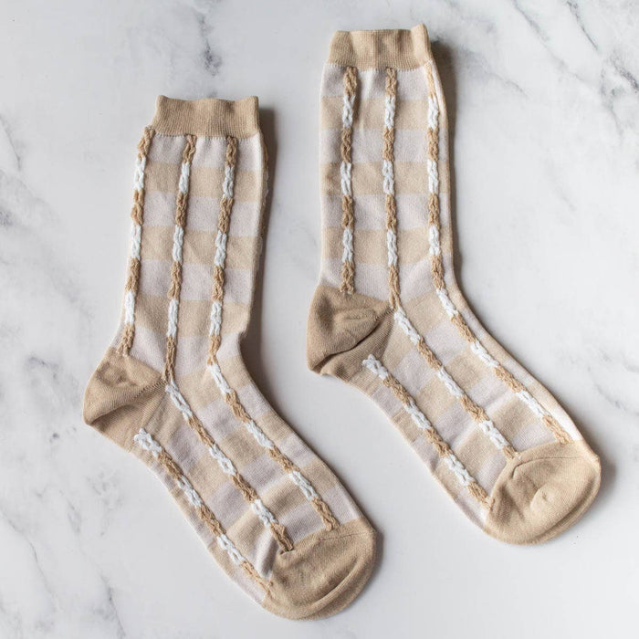 Vintage Checkerboard Twist Socks