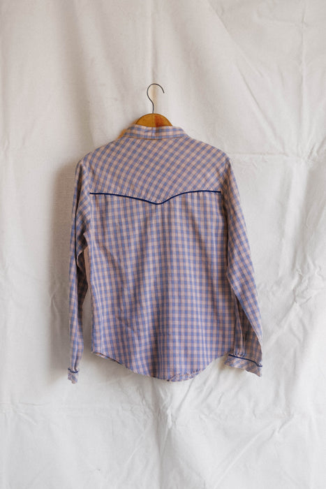 1970s Western Gingham Button up Size Medium