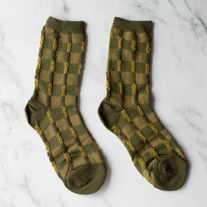Vintage Checkerboard Twist Socks