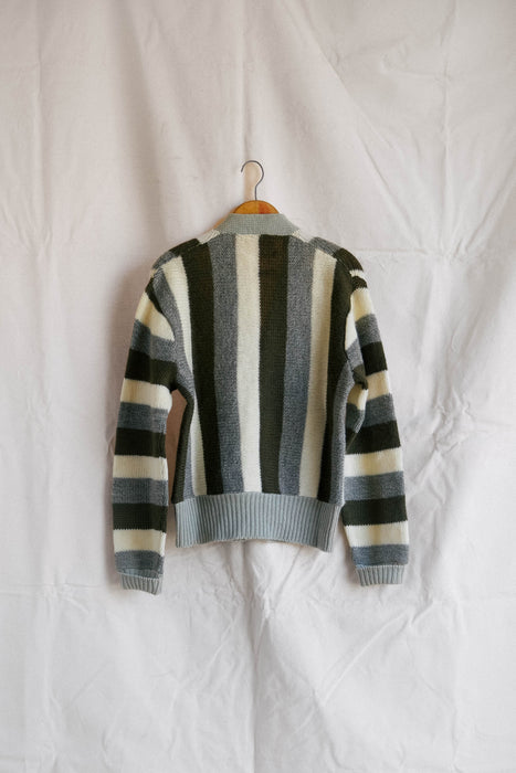 Striped Wool Button Down Sweater Size WM / MS
