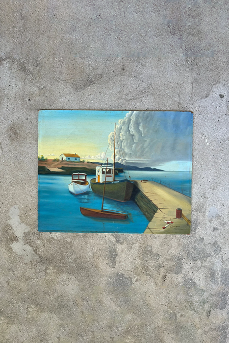 Docked Sailboat Painting