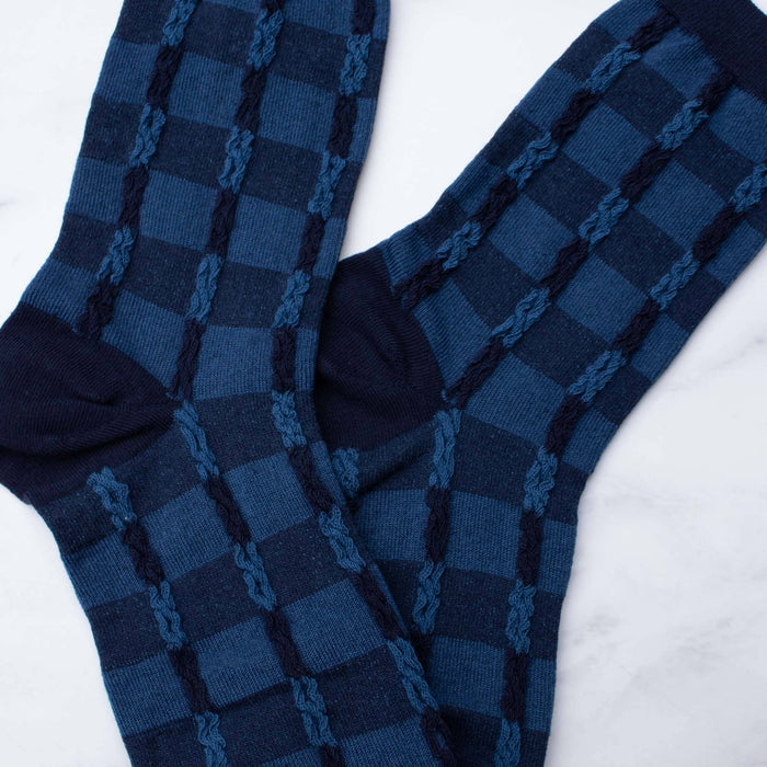 Vintage Checkerboard Twist Socks