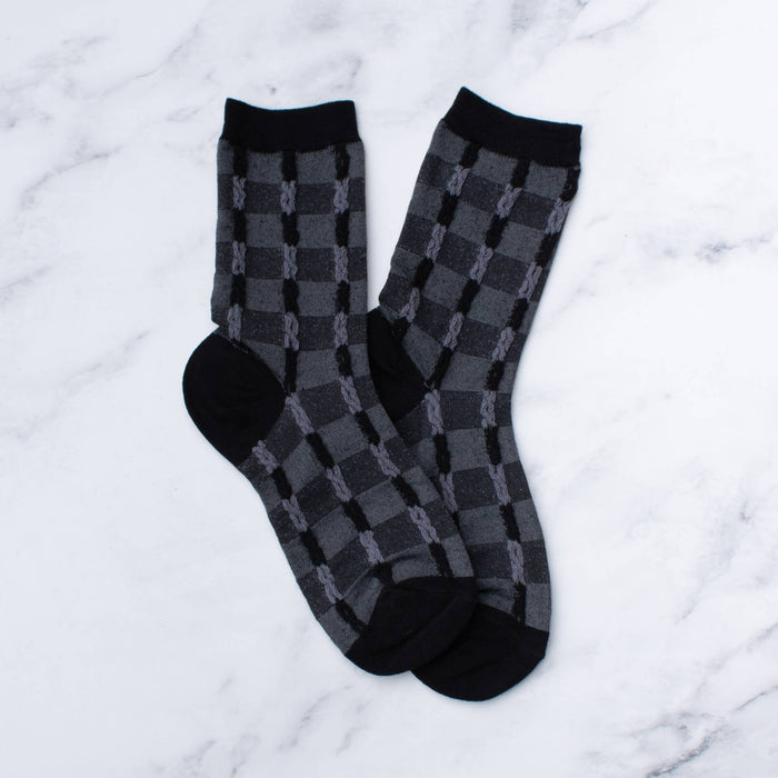 Vintage Checkerboard Twist Socks