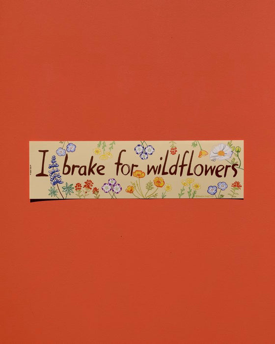 I Brake For Wild Flowers Bumper Sticker